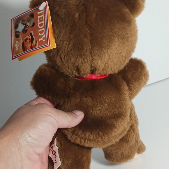 Russ Berrie and Company Vintage  1979  Teddy Bear Plush Stuffed Animal Red Bow - Picture 7 of 7